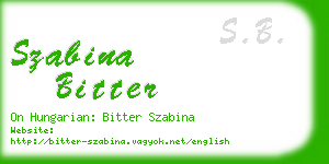 szabina bitter business card